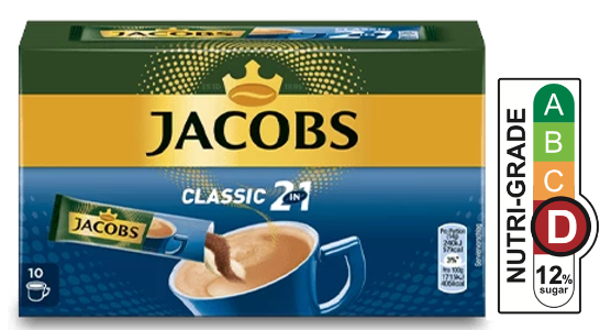 Jacobs Classic 2in1 Sticks Instant Coffee - 10 stuks (140g)