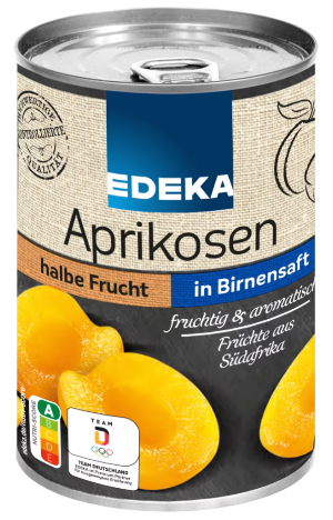 Edeka Aprikosen halbe Frucht geschält in Birnensaft (410g)