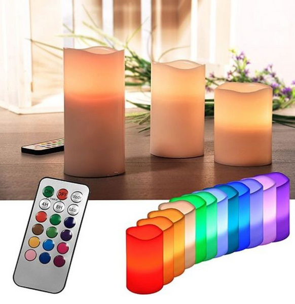 zz Led-kerzen 3er Satz Farbwechsel