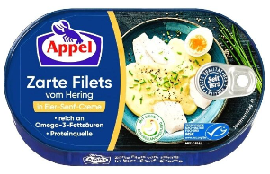 Appel Hering Zarte filets in Eier-Senf-Creme (200g)