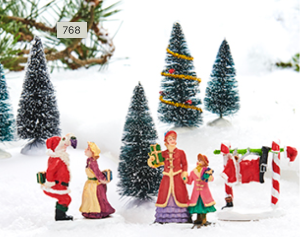 Christmas Trees & Poly Figure, Height :5-10cm – 8/blister