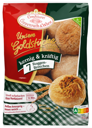 Conditorei Coppenrath & Wiese Unsere Goldstücke kernig & kräftig 7 Roggen Brötchen (490g)