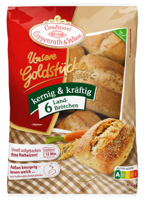 Conditorei Coppenrath & WieseUnsere Goldstucke kernig & kraftig Land-Brotchen (400g). BB :