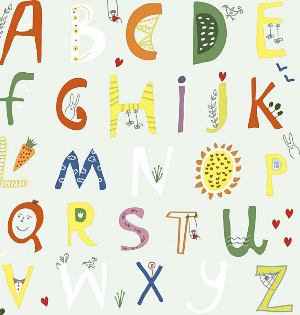 Duni PD Servietten Tissue 20 Stück - Alphabet (33 x 33 cm)