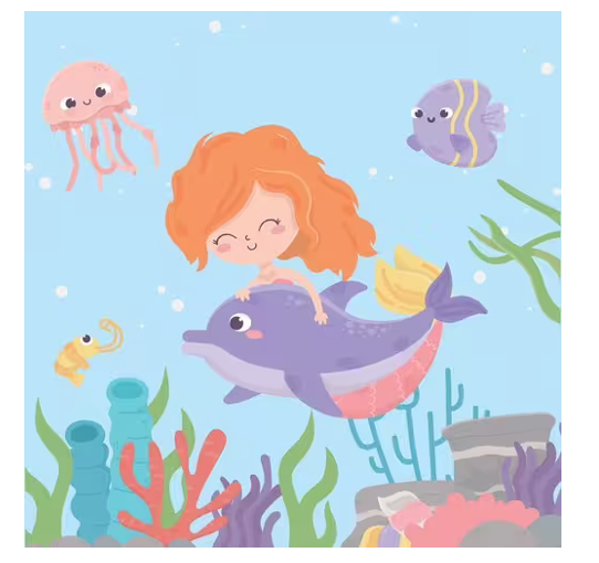 Duni Servietten Tissue 20 Stück - MERMAID (33 x 33 cm)
