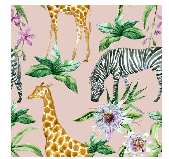 Duni Servietten Tissue 20 Stück - ZEBRAS & GIRAFES (33 x 33 cm)