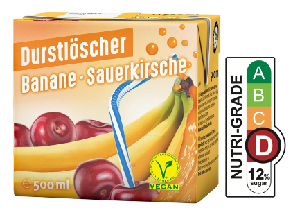 Durstloscher Erfrischungsgetrank - Banane Sauerkirsch (500ml)