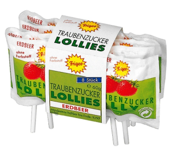 Frigeo Traubenzucker Lolly 8er - Erdbeere (52g)