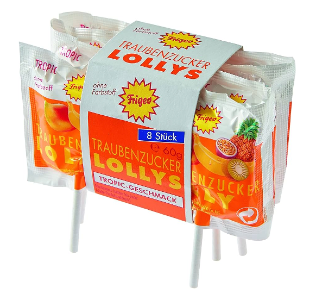 Frigeo Traubenzucker Lolly 8er - Tropisch (52g)
