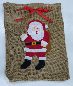 *Santa Jute Gift Sack 30x25cm