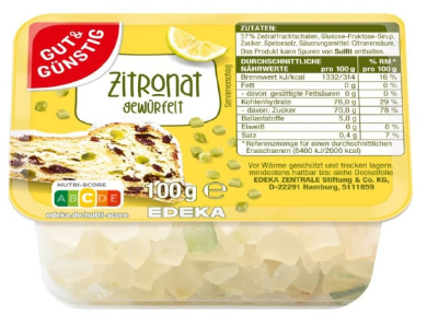 G&G Zitronat gewürfelt (100g)