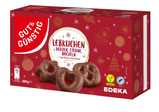 G&G Schokoladen-Lebkuchen: Herzen, Sterne, Brezeln Zartbitter (500g)