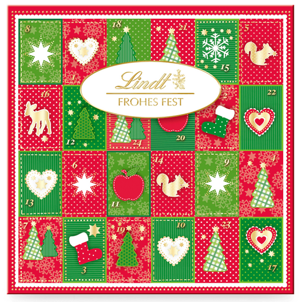 Advent Lindt Mini-Adventskalender Frohes Fest Mini Tisch 19x19 cm (115g)