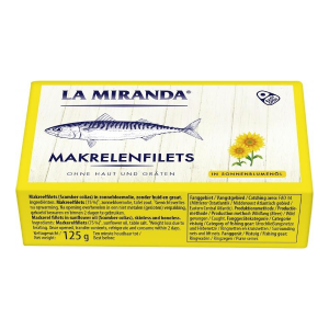 La Miranda Makrelenfilets in Sonnenblumenöl ohne Haut & Gräten (125g)