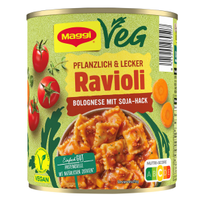 Maggi Ravioli Bolognese Mit Soja-Hack Vegan (800g)