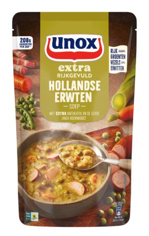 Unox Extra Rijkgevuld Hollandse Erwten Soep (570ml). BB : FEB 2026