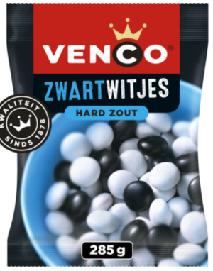 Venco Zwartwitjes Hard Zout (285g)