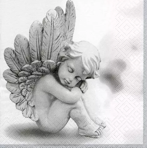 Xmas Lunch Napkins 3-lagig 20 Stück - Dreaming Angel Grey (33 x 33 cm)