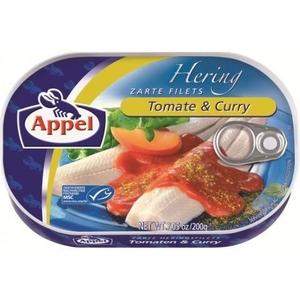 Appel Hering Zarte filets in Tomate & Curry (200g)