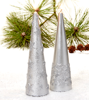 Candle, Cone Shaped, Silver