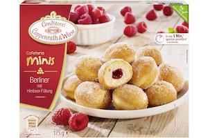 Conditorei Coppenrath & Wiese Cafeteria Mini Berliner Himbeere (175g). BB 01 AUG 2026