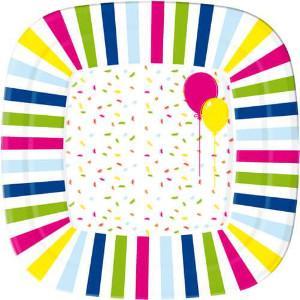 Duni Kertakäyttölautanen Balloons & Confetti 22 cm, 10 kpl