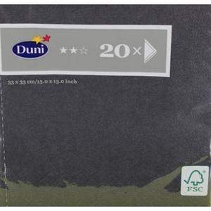 Duni Servietten Tissue Motiv 3-lagig 20 Stück - Black (33 x 33 cm)