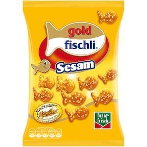 Funnyfrisch Gold Fischli Sesam (100g) - Best Before 22 Dec 2025