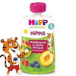 HiPP Bio 12+ Fruchte-Spaß Waldbeeren in Apfel-Pfirsich (100g)