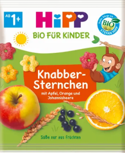 HiPP Kindersnack Knabber Sternchen mit Apfel, Orange und Johannisbeere 1+ (30g)