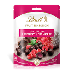 Lindt Fruit Sensation Dark Chocolate Raspberry & Cranberry (150g)
