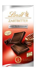 Lindt Zartbitter Ohne Zuckerzusatz Gluten Frei (100g)