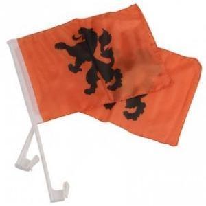Netherlands Car Flags- 2 pieces orange / black (20 x 30 cm)