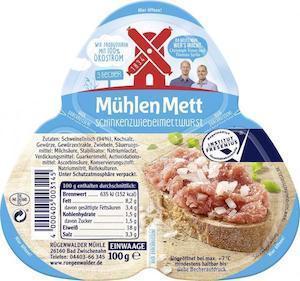 Rügenwalder Mühle Mühlen Mett Schinken-Zwiebelmettwurst (100g)