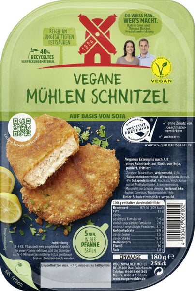 Rügenwalder Mühle Vegan Mühlen Schnitzel (180g)