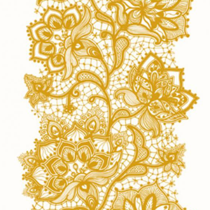 Ti-Flair Lunch Napkins 3-lagig 20 Stück - Lace Pattern Gold (33 x 33 cm)