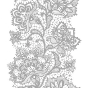 Ti-Flair Lunch Napkins 3-lagig 20 Stück - Lace Pattern Silver (33 x 33 cm)