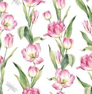 Ti-Flair Lunch Napkins 3-lagig 20 Stück - Chaines de Tulipes (33 x 33 cm)