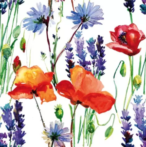 Ti-Flair Lunch Napkins 3-lagig 20 Stück - Wild Summer Flowers (33 x 33 cm)