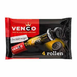 Venco Licorice Topdrop 4 Pack Rolls (188g)