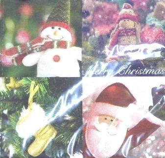 ZN Servietten Tissue Motiv 3-lagig 20 Stück - Santa Claus & Snowman (33 x 33 cm)