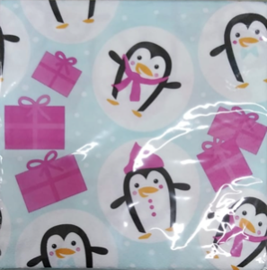 ZN Servietten Tissue Motiv 3-lagig 20 Stück - Xmas Penguin (33 x 33 cm)