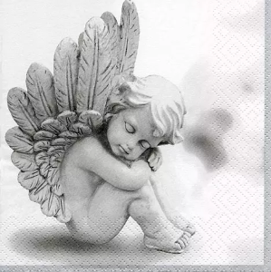 ZN Ti-Flair Lunch Napkins 3-lagig 20 Stück - Dreaming Angel Grey (33 x 33 cm)