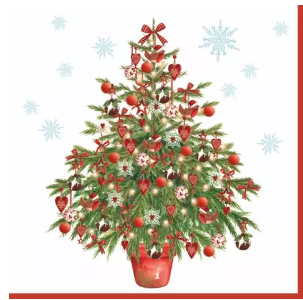 ZN Ti-Flair Lunch Napkins 3-lagig 20 Stück - Nostalgic Christmas Tree (33 x 33 cm)