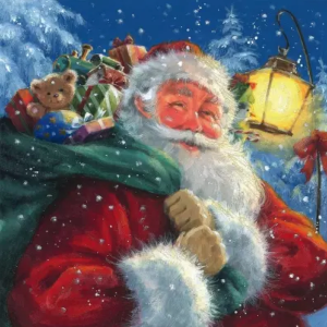 ZN Ti-Flair Lunch Napkins 3-lagig 20 Stück - Santa with his Presents (33 x 33 cm)
